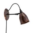 Lovell Plug-In Wall Sconce, 999-Natural Oil-Rubbed Copper, Black Arm, SBK-Standard Black Cord Lovell Plug-In Wall Sconce, 999-Natural Oil-Rubbed Copper, Black Arm, SBK-Standard Black Cord