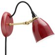 Lovell Plug-In Wall Sconce, 455-Porcelain Cherry Red, Raw Brass Arm, SBK-Standard Black Cord Lovell Plug-In Wall Sconce, 455-Porcelain Cherry Red, Raw Brass Arm, SBK-Standard Black Cord