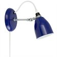 Lovell Plug-In Sconce, 750-Porcelain Cobalt Blue, Galvanized Arm, SWH-Standard White Cord Lovell Plug-In Sconce, 750-Porcelain Cobalt Blue, Galvanized Arm, SWH-Standard White Cord