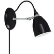 Lovell Plug-In Wall Sconce, 100-Black, Galvanized Arm, SBK-Standard Black Cord Lovell Plug-In Wall Sconce, 100-Black, Galvanized Arm, SBK-Standard Black Cord