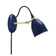 Lovell Plug-In Wall Sconce, 705-Navy, Raw Brass Arm, SBK-Standard Black Cord Lovell Plug-In Wall Sconce, 705-Navy, Raw Brass Arm, SBK-Standard Black Cord
