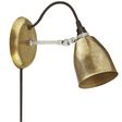 Lovell Plug-In Wall Sconce, 998-Natural Weathered Brass, Galvanized Arm, SBK-Standard Black Cord Lovell Plug-In Wall Sconce, 998-Natural Weathered Brass, Galvanized Arm, SBK-Standard Black Cord