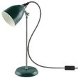 Lovell Task Lamp, 300-Dark Green, Stem in 975-Galvanized, CSBW-Black & White Cloth Cord, Black Plug & Switch Lovell Task Lamp, 300-Dark Green, Stem in 975-Galvanized, CSBW-Black & White Cloth Cord, Black Plug & Switch