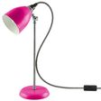 Lovell Task Lamp, 490-Magenta, Stem in 975-Galvanized, CSBW-Black & White Cloth Cord, Black Plug & Switch Lovell Task Lamp, 490-Magenta, Stem in 975-Galvanized, CSBW-Black & White Cloth Cord, Black Plug & Switch