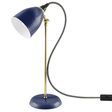 Lovell Task Lamp, 705-Navy, Stem in 997-Natural Raw Brass, CSBW-Black & White Cloth Cord, Black Plug & Switch Lovell Task Lamp, 705-Navy, Stem in 997-Natural Raw Brass, CSBW-Black & White Cloth Cord, Black Plug & Switch