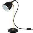 Lovell Task Lamp, 150-Porcelain Black, Stem in 997-Raw Brass, SBK-Standard Black Cord, Black Plug & Switch Lovell Task Lamp, 150-Porcelain Black, Stem in 997-Raw Brass, SBK-Standard Black Cord, Black Plug & Switch