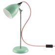 Lovell Task Lamp, 355-Porcelain Jadite, Stem in 975-Galvanized, CSRW-Red & White Cloth Cord, Black Plug & Switch Lovell Task Lamp, 355-Porcelain Jadite, Stem in 975-Galvanized, CSRW-Red & White Cloth Cord, Black Plug & Switch