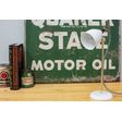 Lovell Task Lamp (Lit up), 250-Porcelain White, Stem in 997-Raw Brass, CSBW-Black & White Cloth Cord Lovell Task Lamp (Lit up), 250-Porcelain White, Stem in 997-Raw Brass, CSBW-Black & White Cloth Cord