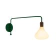 Downtown Minimalist Wooden Socket Swing Arm Sconce, 370-Emerald Green, G68 Arm, Walnut Wood, Shown with Noma Tala Lamp Downtown Minimalist Wooden Socket Swing Arm Sconce, 370-Emerald Green, G68 Arm, Walnut Wood, Shown with Noma Tala Lamp