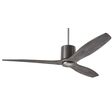 LeatherLuxe DC Ceiling Fan, Graphite with Grey Leather, Graywash Blades, No Light LeatherLuxe DC Ceiling Fan, Graphite with Grey Leather, Graywash Blades, No Light