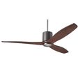 LeatherLuxe DC Ceiling Fan, Graphite with Grey Leather, Mahogany Blades, No Light LeatherLuxe DC Ceiling Fan, Graphite with Grey Leather, Mahogany Blades, No Light