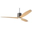 LeatherLuxe DC Ceiling Fan, Graphite with Grey Leather, Maple Blades, 17W LED Light LeatherLuxe DC Ceiling Fan, Graphite with Grey Leather, Maple Blades, 17W LED Light