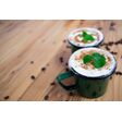 Enamelware Coffee Mugs, 350-Vintage Green Enamelware Coffee Mugs, 350-Vintage Green