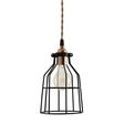Minimalist Copper Cage Pendant with Wire Cage, Nostalgic Edison-Style Victorian Bulb, TBB-Brown & Beige Twist Cord Minimalist Copper Cage Pendant with Wire Cage, Nostalgic Edison-Style Victorian Bulb, TBB-Brown & Beige Twist Cord