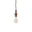 Minimalist Copper Cage Pendant, No Cage, Nostalgic Edison-Style Victorian Bulb, TBR-Brown Cotton Twist Cord Minimalist Copper Cage Pendant, No Cage, Nostalgic Edison-Style Victorian Bulb, TBR-Brown Cotton Twist Cord
