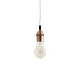 Minimalist Copper Cage Pendant, No Cage, Nostalgic Edison-Style Victorian Bulb, TWH-White Cotton Twist Cord Minimalist Copper Cage Pendant, No Cage, Nostalgic Edison-Style Victorian Bulb, TWH-White Cotton Twist Cord