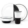 12-Piece Dipped Enamel Dinner Set, 150-Porcelain Black 12-Piece Dipped Enamel Dinner Set, 150-Porcelain Black
