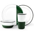 12-Piece Dipped Enamel Dinner Set, 350-Porcelain Vintage Green 12-Piece Dipped Enamel Dinner Set, 350-Porcelain Vintage Green