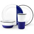 12-Piece Dipped Enamel Dinner Set, 750-Porcelain Cobalt Blue 12-Piece Dipped Enamel Dinner Set, 750-Porcelain Cobalt Blue