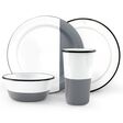 12-Piece Dipped Enamel Dinner Set, 850-Porcelain Graphite 12-Piece Dipped Enamel Dinner Set, 850-Porcelain Graphite
