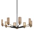 8-Light Trevino Chandelier, Modern Bronze and Aged Brass 8-Light Trevino Chandelier, Modern Bronze and Aged Brass