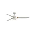 Amped Ceiling Fan, Matte White with Brushed Satin Brass Amped Ceiling Fan, Matte White with Brushed Satin Brass
