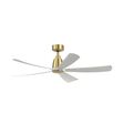 Kute5 Ceiling Fan, Brushed Satin Brass with Matte White Blades Kute5 Ceiling Fan, Brushed Satin Brass with Matte White Blades