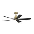Kute5 Ceiling Fan, Brushed Satin Brass with Black Blades Kute5 Ceiling Fan, Brushed Satin Brass with Black Blades