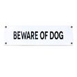Porcelain Enamel BEWARE OF DOG Sign, Black Grommets Porcelain Enamel BEWARE OF DOG Sign, Black Grommets