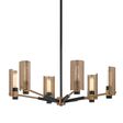 6-Light Trevino Chandelier, Modern Bronze and Aged Brass 6-Light Trevino Chandelier, Modern Bronze and Aged Brass