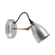 Lovell Wall Sconce, 975-Galvanized, Weathered Brass Arm, CSBB-Black & Brown Cloth Cord Lovell Wall Sconce, 975-Galvanized, Weathered Brass Arm, CSBB-Black & Brown Cloth Cord