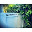 Porcelain Enamel Beware of Dog Sign | Photo Courtesy of Homeowner Porcelain Enamel Beware of Dog Sign | Photo Courtesy of Homeowner