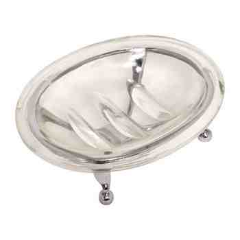 Standing Soap Dish-Solid Brass, Polished Chrome