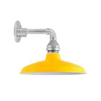 14" Marathon SoHo Sconce, 500-Buttery Yellow, Mounting in 975-Galvanized
