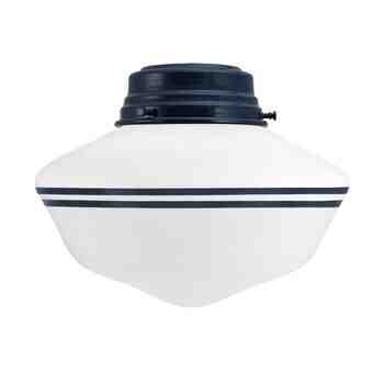 Primary Schoolhouse Flush Mount Light, 705-Navy, Double Painted Band