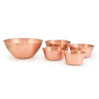 Solid Copper Bowls, Set of 5