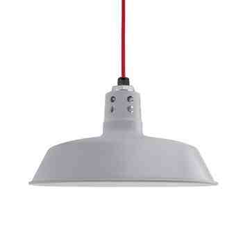16" The Original™ Vented Pendant, 800-Industrial Grey, Circle Vents, CSR-Red Cloth Cord