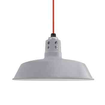 16" The Original™ Vented Pendant, 800-Industrial Grey, Circle Vents, Orange Cloth Cord