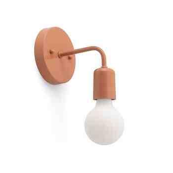 Downtown Minimalist Sconce, 430-Soft Clay, Shown with LED Frosted A19 810 Lumen Bulb