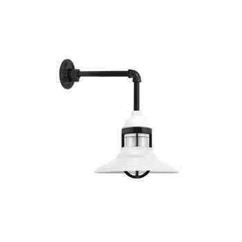 12" Wallaby LED, 200-White, Guard in 100-Black, FST-Frosted Glass, G35 Gooseneck Arm, 100-Black