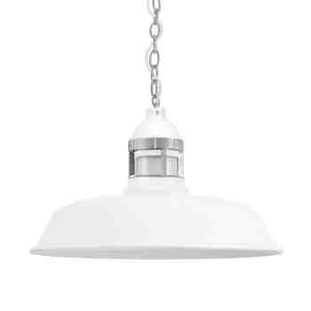 16" Sydney LED, 200-White, Guard in 975-Galvanized, FST-Frosted Glass, CSW-White Cloth Cord, Mounting in 975-Galvanized