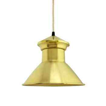 Cooper LED Pendant, 997-Natural Raw Brass, CSGW-Gold & White Cloth Cord