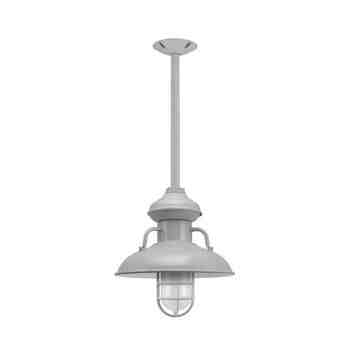 12" Laramie Nautical LED, 800-Industrial Grey, CGG-Standard Cast Guard, FST-Frosted Glass