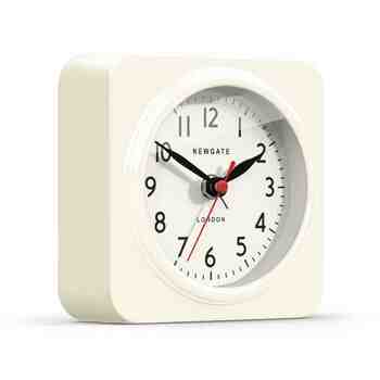 Biscuit Alarm Clock, Gloss Linen White