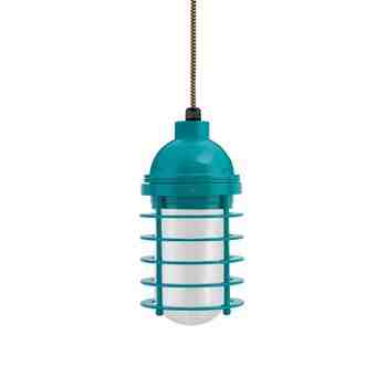 Static Ring LED Pendant, 390-Teal, FST-Frosted Glass, CSBG-Black & Gold Cloth Cord