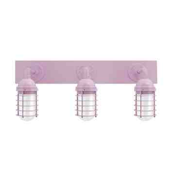 Static Ring Triple Vanity Light, Straight Arm Mounting, 790-Lavender, FST-Frosted Glass
