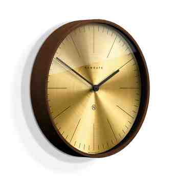 The Mr. Clarke Clock, Small, Dark Stain Case, Fine Marker Brass Dial