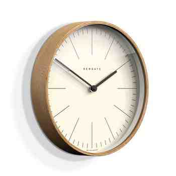 The Mr. Clarke Clock, Small, Pale Wood Case, Fine Marker Dial