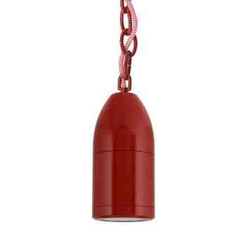 Bullet Chain Hung LED Pendant, 400-Barn Red, CRZ-Red Chevron Cord