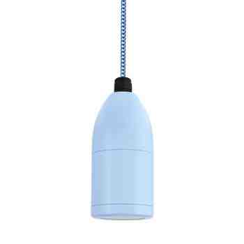 The Bullet Cord Hung LED Pendant, 715-Delphite PTMP, CSUW-Blue & White Cloth Cord